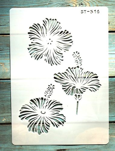 virág mintás festő sablon műanyag DIY  stencil