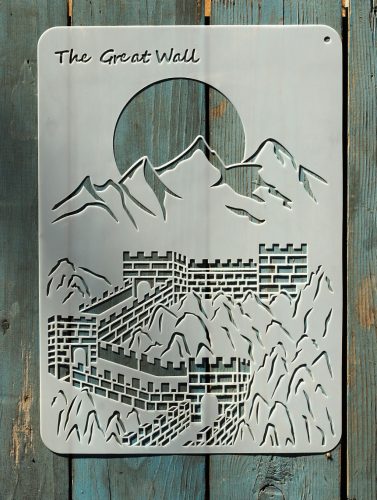 Kínai nagyfal mintás műanyag sablon 21x30cm-es DIY  stencil