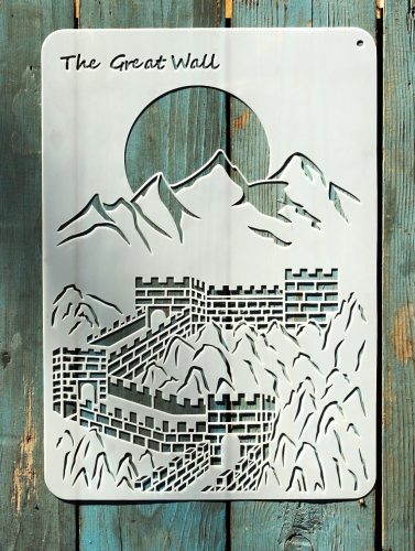 Kínai nagyfal mintás műanyag sablon 21x30cm-es DIY  stencil