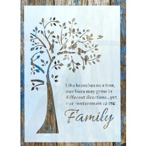   Fàs family feliratos mandala  rétegző  sablon műanyag festő stencil