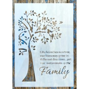   Fàs family feliratos mandala  sablon műanyag festő stencil