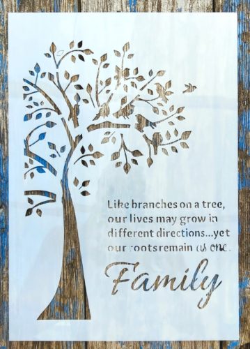 Fàs family feliratos mandala  sablon műanyag festő stencil