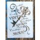 vintage feliratos kulcs  rétegző sablon 21x30cm-es festő  stencil