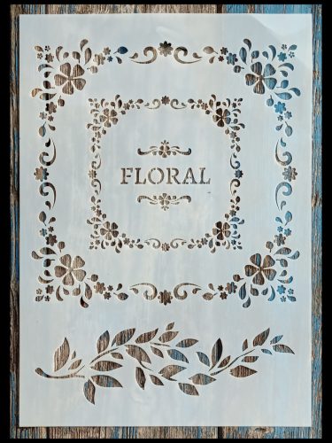Floral feliratos mandala rétegző sablon
