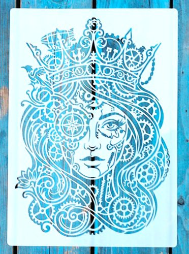 Steampunk arc sablon műanyag festő stencil 