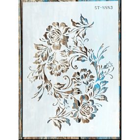   Rózsàs vintage  rétegző sablon 21x30cm-es műanyag stencil ST-5553