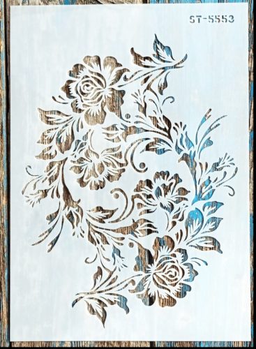 Rózsàs vintage  rétegző sablon 21x30cm-es műanyag stencil ST-5553