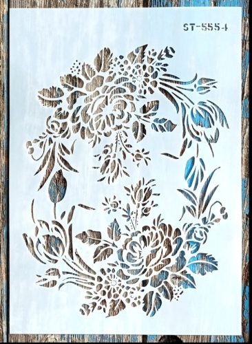 Rózsàs DIY sablon  műanyag festő  stencil ST-5554