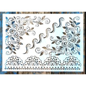    kalocsai mintás csipkés , virágos sablon  21x30cm-es műanyag festő stencil