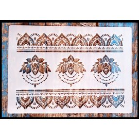   21x30 cm  Tulipános magyar motívumos DIY sablon műanyag stencil