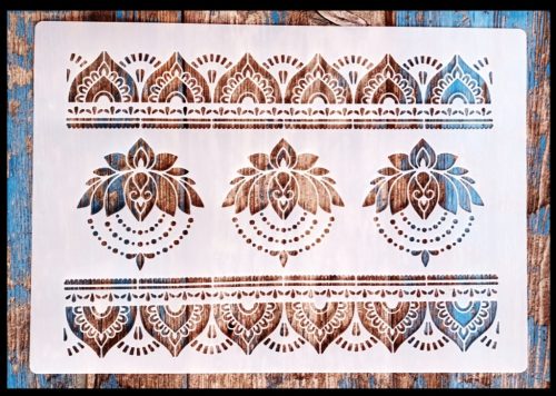 21x30 cm  Tulipános magyar motívumos DIY sablon műanyag stencil
