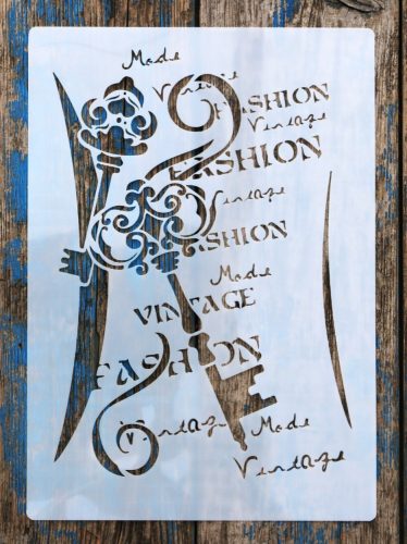 vintage kulcs  sablon,  stencil