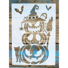   21x30 cm halloween tök mintás   DIY sablon műanyag  festő stencil