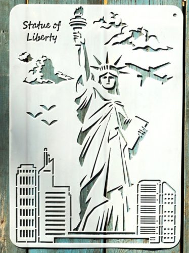 Szabadság szobor  mintás  műanyag  sablon, DIY  stencil