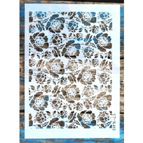 21x30 cm  rózsás DIY sablon, virág  műanyag stencil
