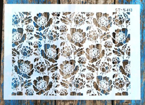 21x30 cm  rózsás DIY sablon, virág  műanyag stencil
