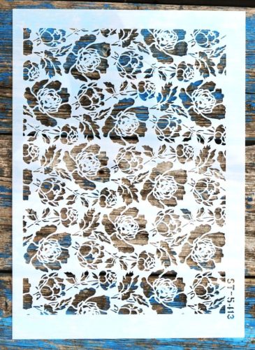 21x30 cm  rózsás DIY sablon, virág  műanyag stencil