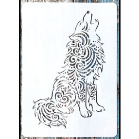 A4 Farkasos DIY sablon műanyag stencil