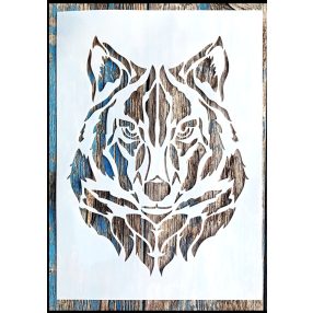 Farkasos DIY sablon 21x30cm-es műanyag  stencil