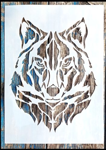 Farkasos DIY sablon 21x30cm-es műanyag  stencil