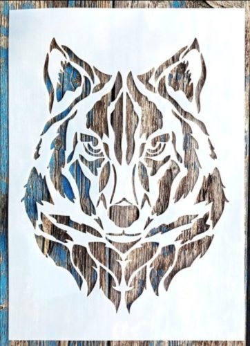 Farkasos DIY sablon 21x30cm-es műanyag  stencil