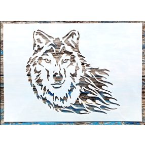 Farkasos műanyag sablon DIY  stencil