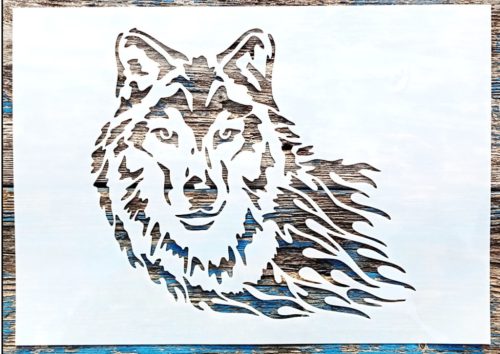 Farkasos műanyag sablon DIY  stencil