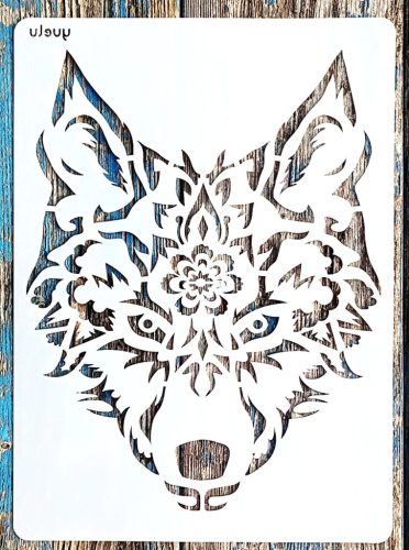  A4 Farkasos  DIY  sablon műanyag festő stencil