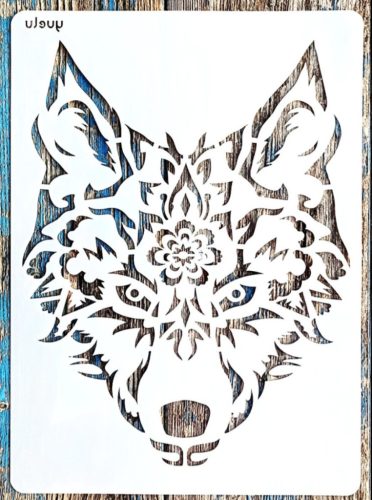  A4 Farkasos  DIY  sablon műanyag festő stencil