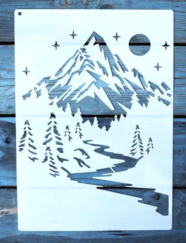 A4  hegy mintás műanyag rétegző sablon DIY festő stencil 