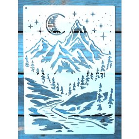 hegy mintás DIY sablon festő stencil