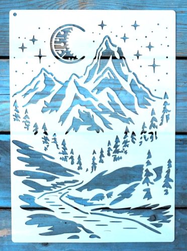 hegy mintás DIY sablon festő stencil