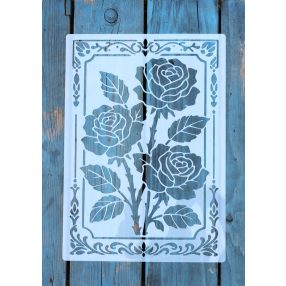 A4 rózsa csokor mintàs műanyag sablon stencil ST 5170