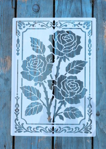A4 rózsa csokor mintàs műanyag sablon stencil ST 5170