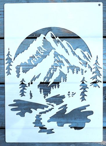 A4  hegy mintás műanyag DIY festő stencil 
