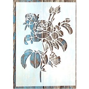 Rózsás  műanyag sablon DIY stencil