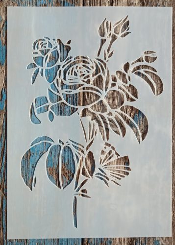 Rózsás  sablon stencil