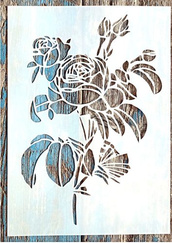Rózsás  műanyag sablon DIY stencil