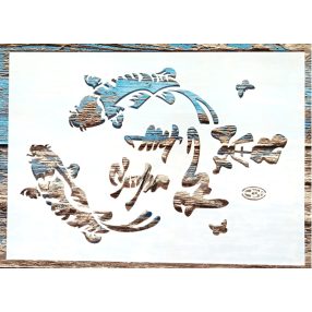 Kínai jeles halas  műanyag sablon DIY festő  stencil