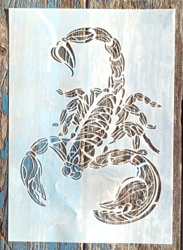 Skorpió mintás mandala sablon stencil