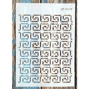 A4 méretű geometria mintás sablon stencil