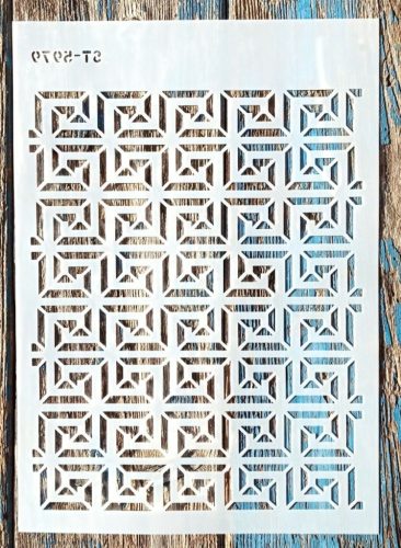 A4 méretű geometria mintás sablon stencil