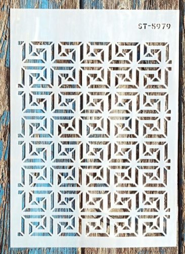 A4 méretű geometria mintás sablon stencil