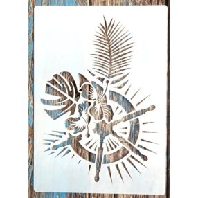    A4 Hajókormányos  leveles műanyag sablon, 21x30cm-es festő stencil