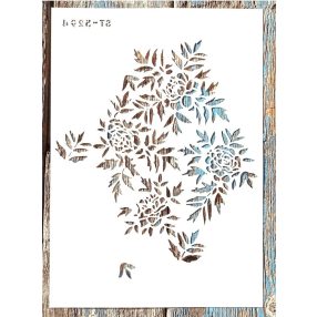 A4 Virágos  sablon, 21x30 cm-es műanyag stencil 5294