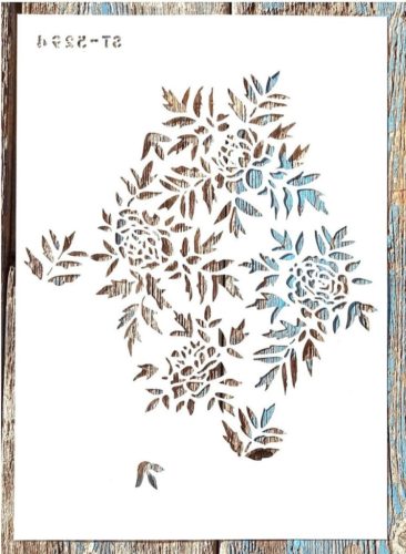 A4 Virágos  sablon, 21x30 cm-es műanyag stencil 5294