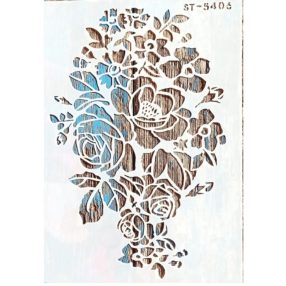  Virágos A4 méretű festő sablon, műanyag stencil 5406