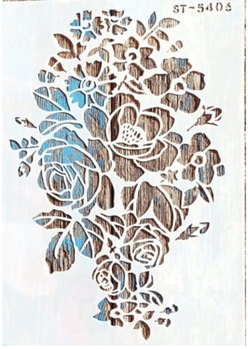  Virágos A4 méretű festő sablon, műanyag stencil 5406