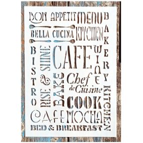   Bon Appetit feliratos műanyag sablon, 21x30cm-es festő   stencil  
