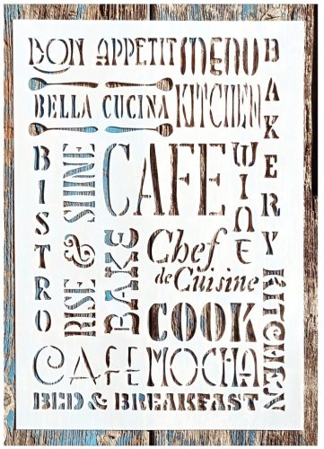 Bon Appetit feliratos műanyag sablon, 21x30cm-es festő   stencil  